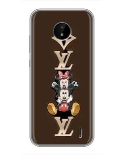 Чехол для Nokia C20 Plus с картинкой «LV и Микки Маус»