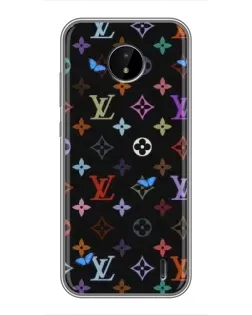 Чехол для Nokia C20 Plus с картинкой «Цветная монограмма LV»