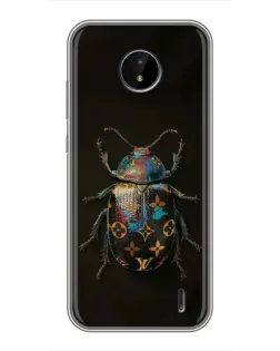 Чехол для Nokia C20 Plus с картинкой «LV — мраморный принт»