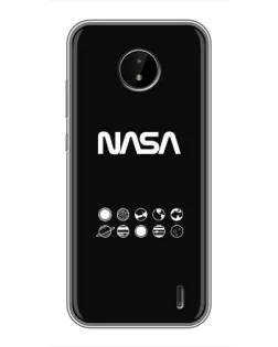 Чехол для Nokia C20 Plus с картинкой «NASA — технический принт» Чехол для Nokia C20 Plus с картинкой «NASA — технический принт»