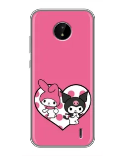 Чехол для Nokia C20 Plus с картинкой «Kuromi и My Melody»