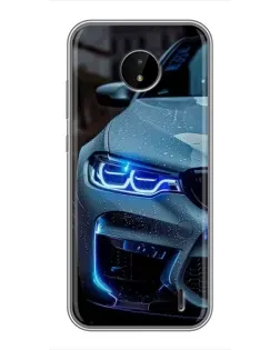 Чохол для Nokia C20 Plus з картинкою «Погляд BMW з синіми фарами» Чохол для Nokia C20 Plus з картинкою «Погляд BMW з синіми фарами»