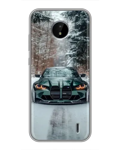 Чохол для Nokia C20 Plus з картинкою «BMW у зимовому лісі»