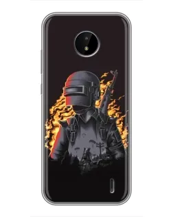 Чохол для Nokia C20 Plus з картинкою «PUBG — вогняний силует»