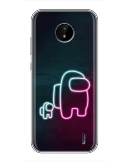 Чохол для Nokia C20 Plus з картинкою «Among Us неон-арт»