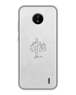 Чохол для Nokia C20 Plus з картинкою «Івана 3:16 Хрест»