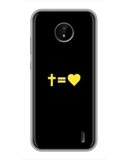 Чохол для Nokia C20 Plus з картинкою «Серце та Хрест»