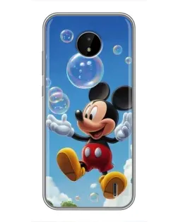Чехол для Nokia C20 Plus с картинкой «Mickey и мыльные пузыри»