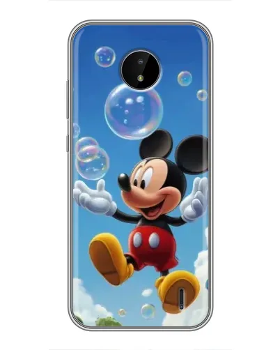 Чехол для Nokia C20 Plus с картинкой «Mickey и мыльные пузыри»