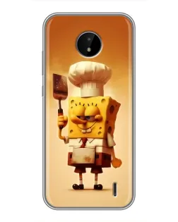 Чехол для Nokia C20 Plus с картинкой «Губка Боб повар»