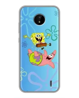Чехол для Nokia C20 Plus с картинкой «Спанч Боб и Патрик»