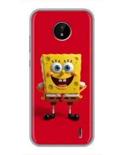 Чехол для Nokia C20 Plus с картинкой «Спанч Боб на красном»