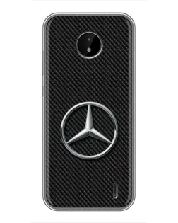Чехол для Nokia C20 Plus с картинкой «Карбоновый Mercedes стиль»