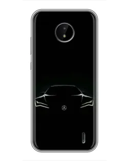 Чехол для Nokia C20 Plus с картинкой «Mercedes — силуэт авто»