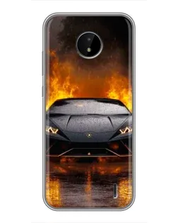Чохол для Nokia C20 Plus з картинкою «Lamborghini у вогні»