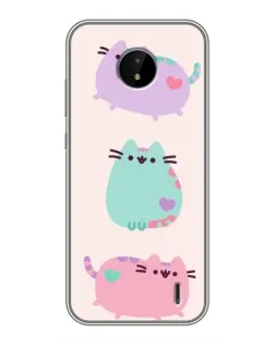 Чехол для Nokia C20 Plus с картинкой «Pusheen трио»