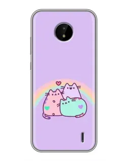 Чехол для Nokia C20 Plus с картинкой «Радужные Пушины»