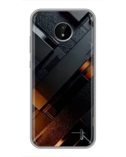 Чохол для Nokia C20 Plus з картинкою «Чорні геометричні блоки»