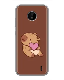 Чохол для Nokia C20 Plus з картинкою «Капібара з серцем» Чохол для Nokia C20 Plus з картинкою «Капібара з серцем»