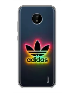 Чехол для Nokia C20 с картинкой «Неоновый Adidas»