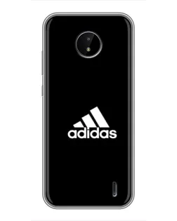 Чехол для Nokia C20 с картинкой «Черная классика Adidas»