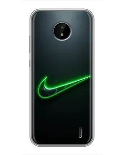 Чехол для Nokia C20 с картинкой «Неоновый контур Nike» Чехол для Nokia C20 с картинкой «Неоновый контур Nike»
