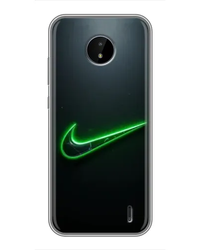 Чехол для Nokia C20 с картинкой «Неоновый контур Nike»