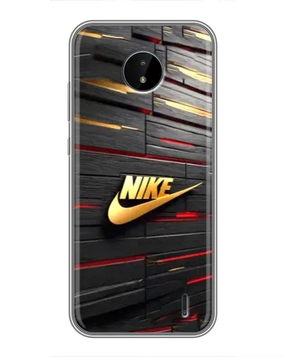 Чехол для Nokia C20 с картинкой «Золотой Nike на металле»
