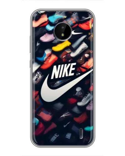 Чехол для Nokia C20 с картинкой «Коллекция кроссовок Nike»