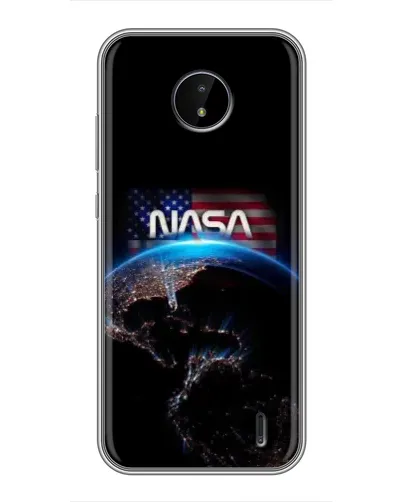Чехол для Nokia C20 с картинкой «Земля из космоса NASA»