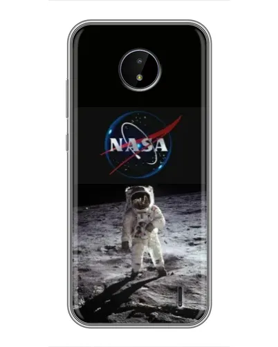 Чехол для Nokia C20 с картинкой «Астронавт на Луне»