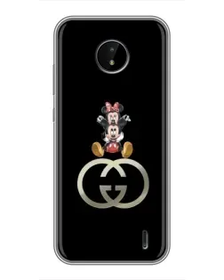 Чехол для Nokia C20 с картинкой «Минни Маус на лого»
