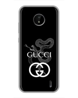 Чехол для Nokia C20 с картинкой «Gucci — серебряная змея»
