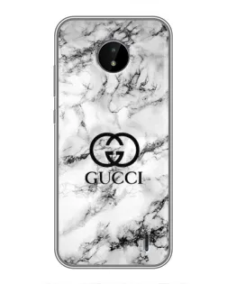 Чехол для Nokia C20 с картинкой «Gucci — мраморный шик»