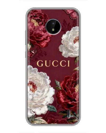 Чехол для Nokia C20 с картинкой «Gucci — бордовые розы» Чехол для Nokia C20 с картинкой «Gucci — бордовые розы»