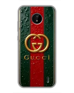 Чохол для Nokia C20 з картинкою «Gucci — фірмова смуга та золото» Чохол для Nokia C20 з картинкою «Gucci — фірмова смуга та золото»