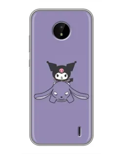 Чехол для Nokia C20 с картинкой «Kuromi на лиловом фоне»