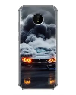Чехол для Nokia C20 с картинкой «BMW в дыму»