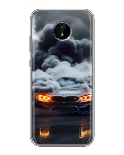 Чехол для Nokia C20 с картинкой «BMW в дыму» Чехол для Nokia C20 с картинкой «BMW в дыму»