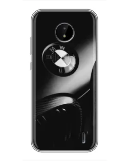 Чехол для Nokia C20 с картинкой «Эмблема BMW — макро»