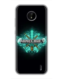 Чехол для Nokia C20 с картинкой «Minecraft Diamond лого»