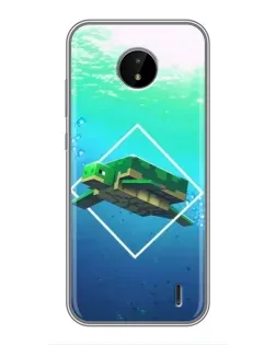 Чохол для Nokia C20 з картинкою «Черепаха Minecraft»