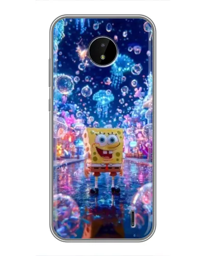 Чехол для Nokia C20 с картинкой «Неоновый океан»