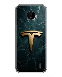 Чохол для Nokia C20 з картинкою «Мармурова Tesla Gold»
