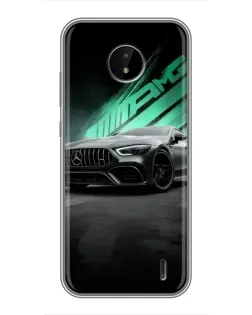 Чехол для Nokia C20 с картинкой «Темный Mercedes AMG»