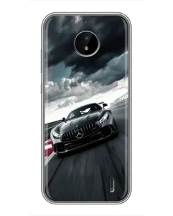 Чехол для Nokia C20 с картинкой «Гоночный Mercedes AMG»