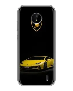 Чехол для Nokia C20 с картинкой «Lamborghini желтый акцент»
