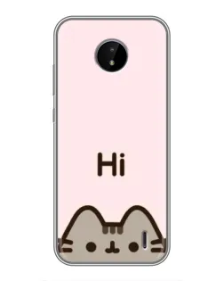 Чехол для Nokia C20 с картинкой «Пушин говорит Hi»