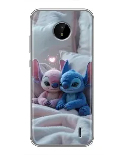 Чехол для Nokia C20 с картинкой «Плюшевые Стич Ангел»