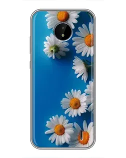 Чехол для Nokia C20 с картинкой «Белоснежные маргаритки»